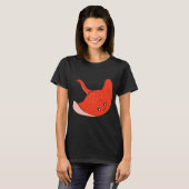かわいい赤いエイ Tシャツ (正面フル)