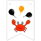 かわいい赤いカニ バンティングフラッグ (第1の旗)