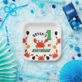 かわいい赤いカニ ペーパープレート (パーティー)