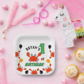 かわいい赤いカニ ペーパープレート (パーティー)