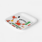 かわいい赤いカニ ペーパープレート (傾斜あり)