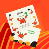 かわいい赤いカニ 招待状