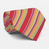 かわいい赤いカラフルストライプ ネクタイ (ロール)