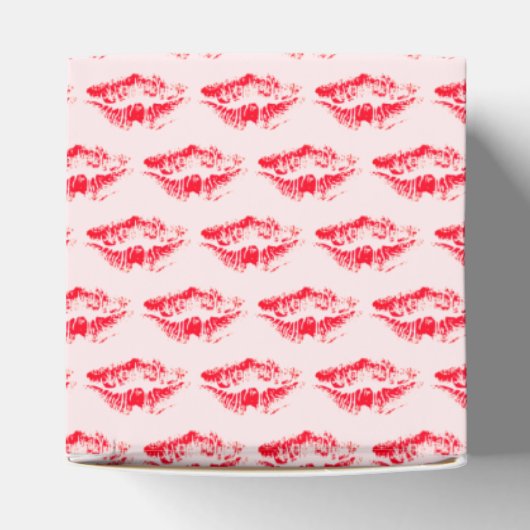 かわいい赤いキス赤面ピンクバレンタインデー フェイバーボックス (上部)