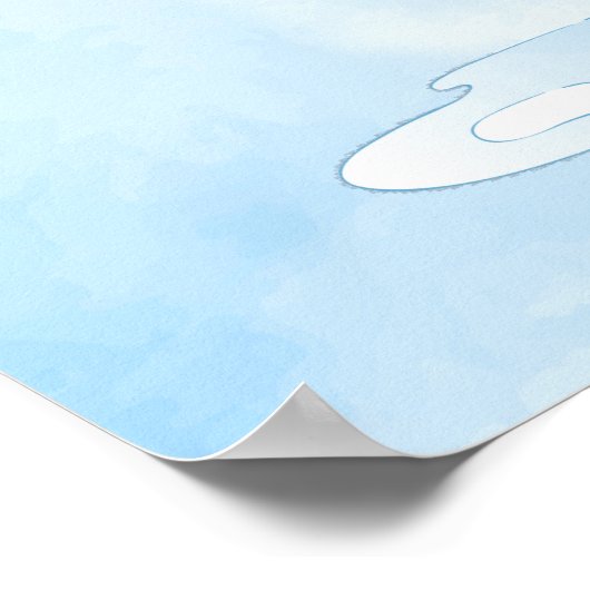 かわいい赤いキツネと傘 ポスター (角)