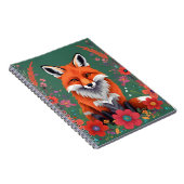 かわいい赤いキツネと花 ノートブック (右側)
