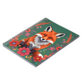 かわいい赤いキツネと花 ノートブック (左側)