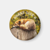 かわいい赤いキツネオンツリースタンプ マグネット (正面)