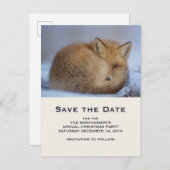 かわいい赤いキツネカール冬の写真デートを保存 インビテーションポストカード (正面/裏面)