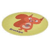 かわいい赤いキツネザルの漫画イラスト カッティングボード (角)