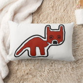 かわいい赤いキツネペトログリフ古代の動物 ランバークッション (ブランケット)