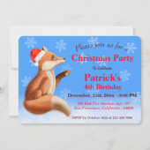 かわいい赤いキツネ冬のクリスマスパーティー シーズンカード (正面)