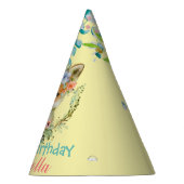 かわいい赤いキツネ動物ジャングルフローラ誕生日 パーティーハット (右)