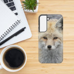 かわいい赤いキツネ野生生物写真<br><div class="desc">保護耳と鼻が尖った可愛い赤いキツネの写真の画像を特徴とするトレンディー電話ケース付きサムスンギャラクシーS22電話。電話スタイルを選択その他の電話ブランドの場合は、画像をカスタマイズデザインテンプレートの端に塗り潰す必要がある。</div>