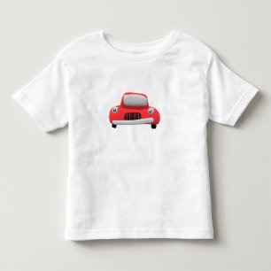 かわいい赤いキャラクターの車の子供用カスタムTシャツ トドラーTシャツ