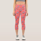 かわいい赤いギンガムチェック カプリレギンス (正面)