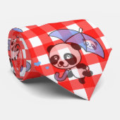 かわいい赤いギンガムチェック ネクタイ (ロール)