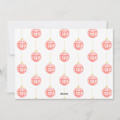 かわいい赤いギンガムプレイドカスタム写真クリスマス シーズンカード (裏面)