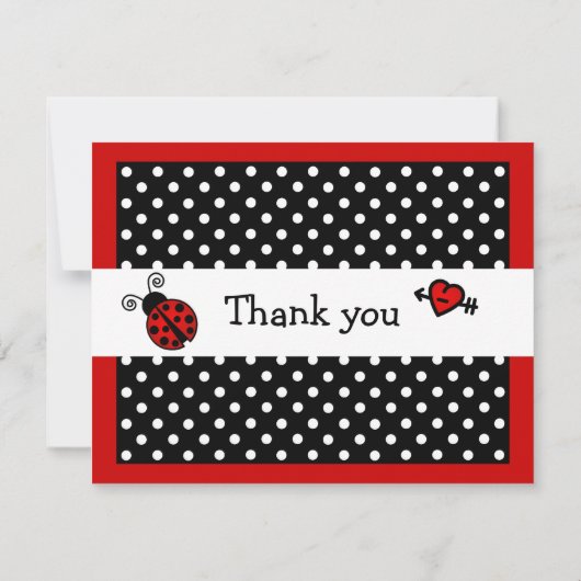 かわいい赤いクモグモのフラットありがとうノートカード ノートカード (裏面)