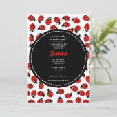 かわいい赤いクモグモの赤ちゃん歓迎会 女の子 招待状 (スタンド正面)