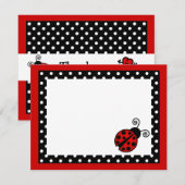 かわいい赤いクモノイトトンボのフラットな感謝のメモカード ノートカード (正面/裏面)