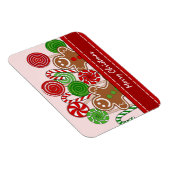 かわいい赤いクリスマスのジンジャーブレッド マグネット (右側)