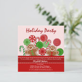 かわいい赤いクリスマスのジンジャーブレッド 招待状 (スタンド正面)