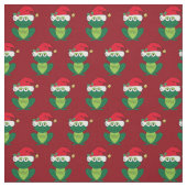 かわいい赤いクリスマスカエル ファブリック (見本)