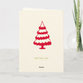 かわいい赤いクリスマスツリーカード シーズンカード (裏面)