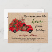 かわいい赤いクリスマストラックの移動発表 ポストカード (正面/裏面)