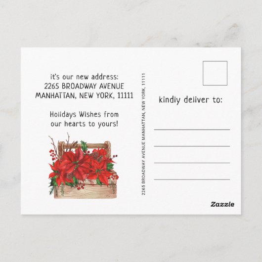 かわいい赤いクリスマストラックの移動発表 ポストカード (裏面)