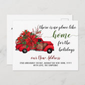 かわいい赤いクリスマストラックの移動発表 ポストカード (正面/裏面)