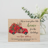 かわいい赤いクリスマストラックポインセチア移動 案内状 (スタンド正面)