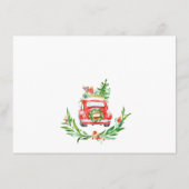 かわいい赤いクリスマスファームトラック移動素朴中 案内状 (裏面)