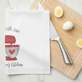 かわいい赤いクリスマスフローラベーカリーケーキミキサー キッチンタオル (四つ折り)