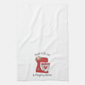 かわいい赤いクリスマスフローラベーカリーケーキミキサー キッチンタオル (縦)