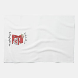 かわいい赤いクリスマスフローラベーカリーケーキミキサー キッチンタオル