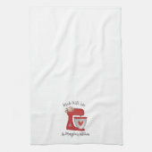 かわいい赤いクリスマスフローラベーカリーケーキミキサー キッチンタオル (縦)