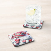 かわいい赤いクリスマス格言 コースター (右側)