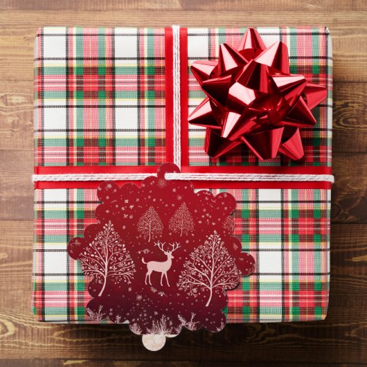かわいい赤いクリスマス オーナメントカード (インサイチュ (ギフト))