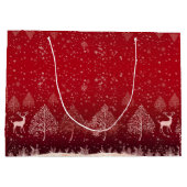かわいい赤いクリスマス ラージペーパーバッグ (裏面)