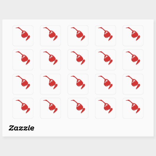 かわいい赤いサングラス スクエアシール (シート)