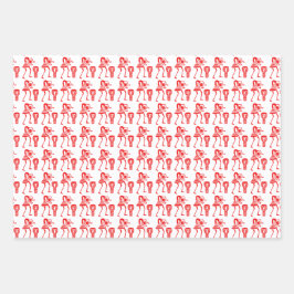 かわいい赤いシルエットとハッピーダンス ラッピングペーパーシート