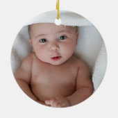 かわいい赤いスカーフペンギン | ベビー初めてのクリスマス セラミックオーナメント (裏面)