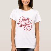 かわいい赤いスクリプトクリスマスメリークリスマスホリデーズ2023 Tシャツ (正面)