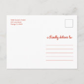 かわいい赤いスクリプトフォトスノーフレーククリスマス ポストカード (裏面)