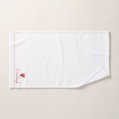 かわいい赤いスクリプト名ハートタオル バスタオルセット (ハンドタオル)