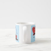 かわいい赤いスチームショベルディガー漫画イラストレーション エスプレッソカップ (裏面)