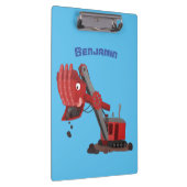 かわいい赤いスチームショベルディガー漫画イラストレーション クリップボード (右)