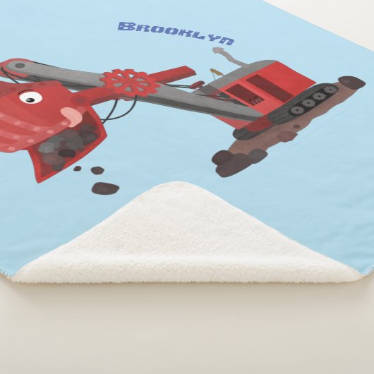 かわいい赤いスチームショベルディガー漫画イラストレーション シェルパブランケット (3/4)